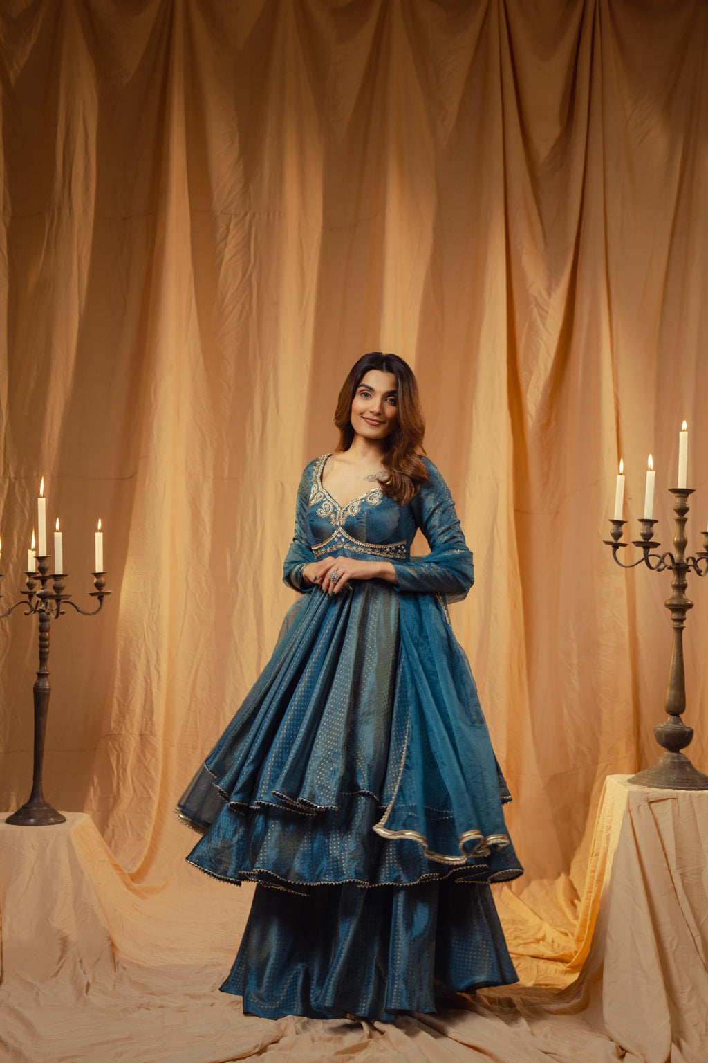 Neel Two Layers  Anarkali