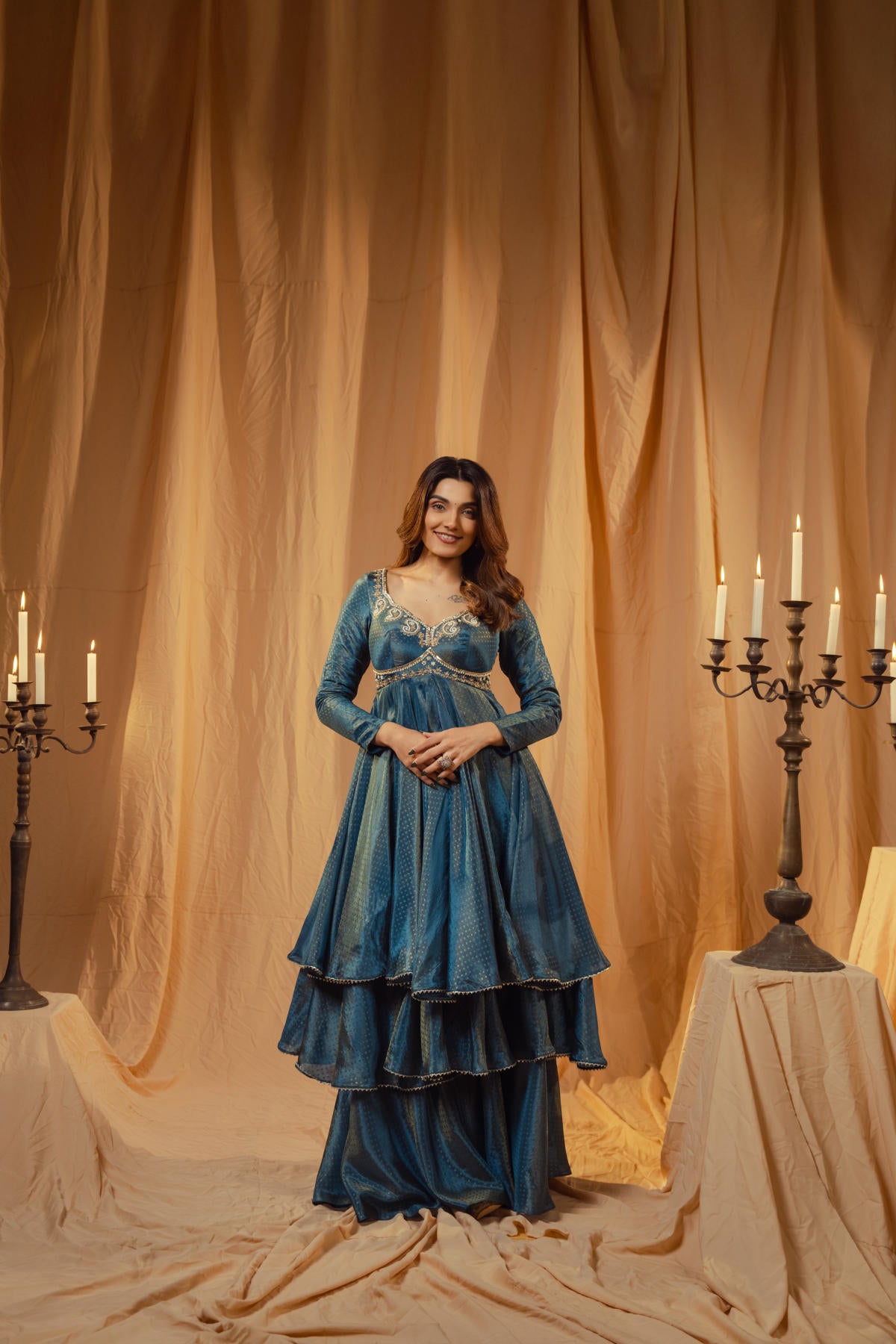 Neel Two Layers  Anarkali