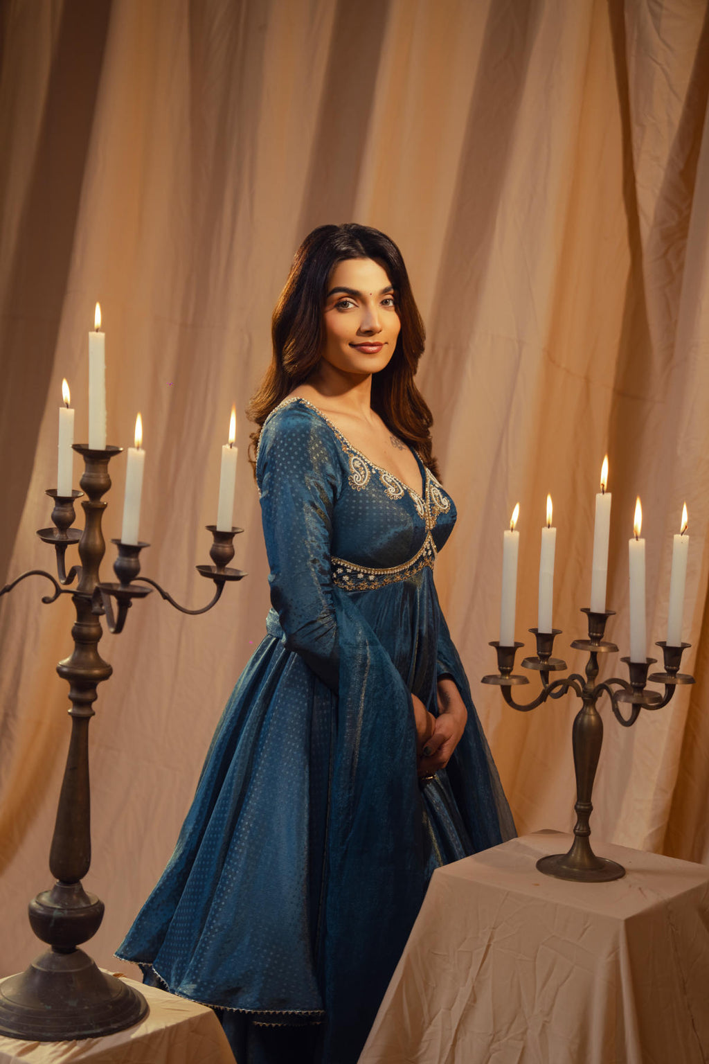 Neel Two Layers  Anarkali