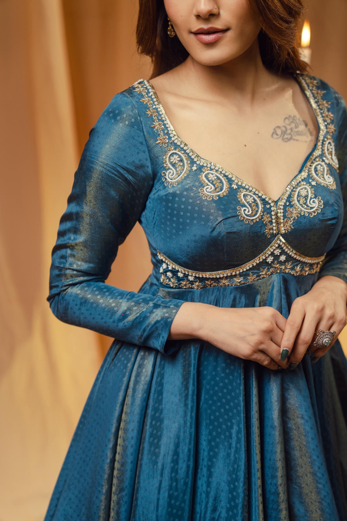 Neel Two Layers  Anarkali