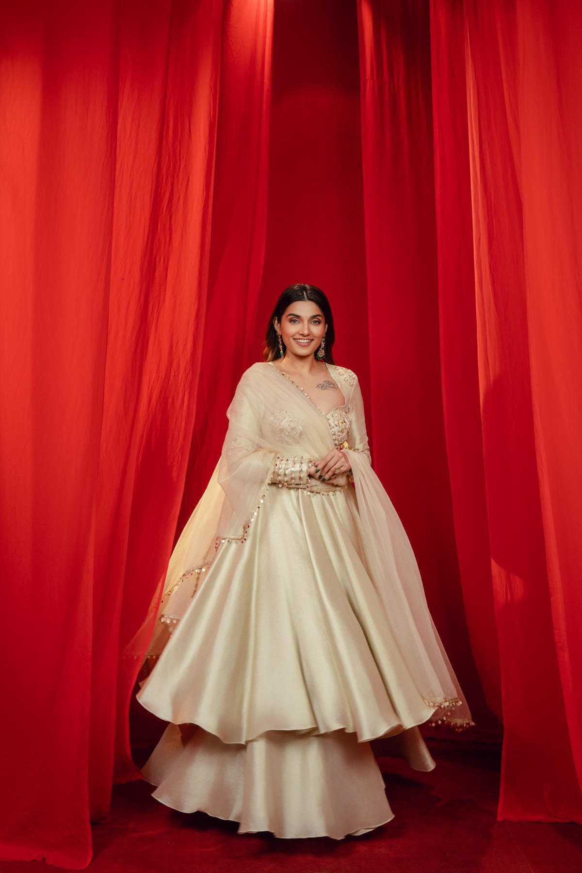 Rajwadi Ivory Patola Anarkali