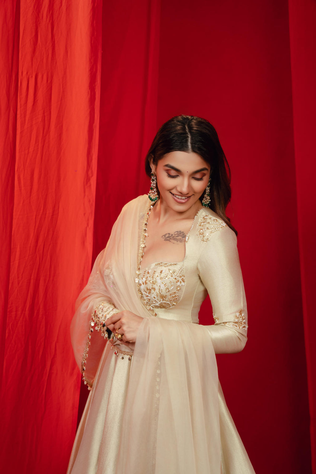 Rajwadi Ivory Patola Anarkali