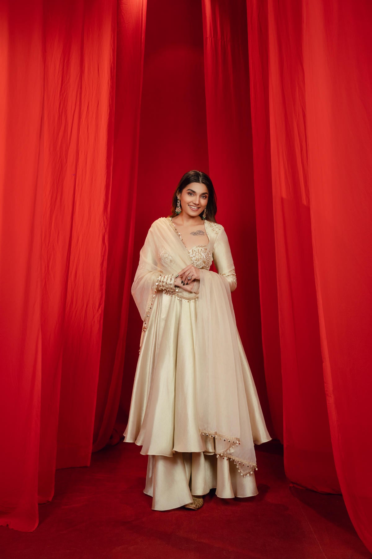 Rajwadi Ivory Patola Anarkali