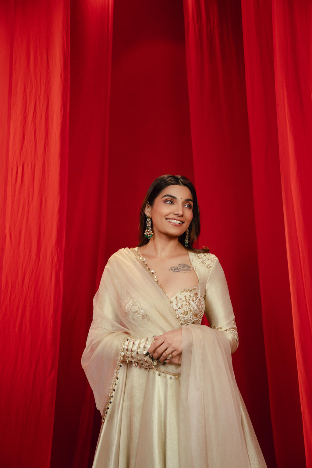 Rajwadi Ivory Patola Anarkali