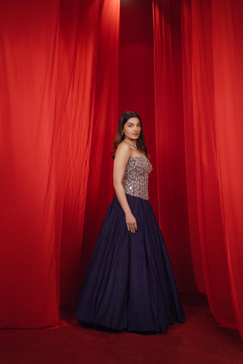 Deep Purple Statement Lehenga Set