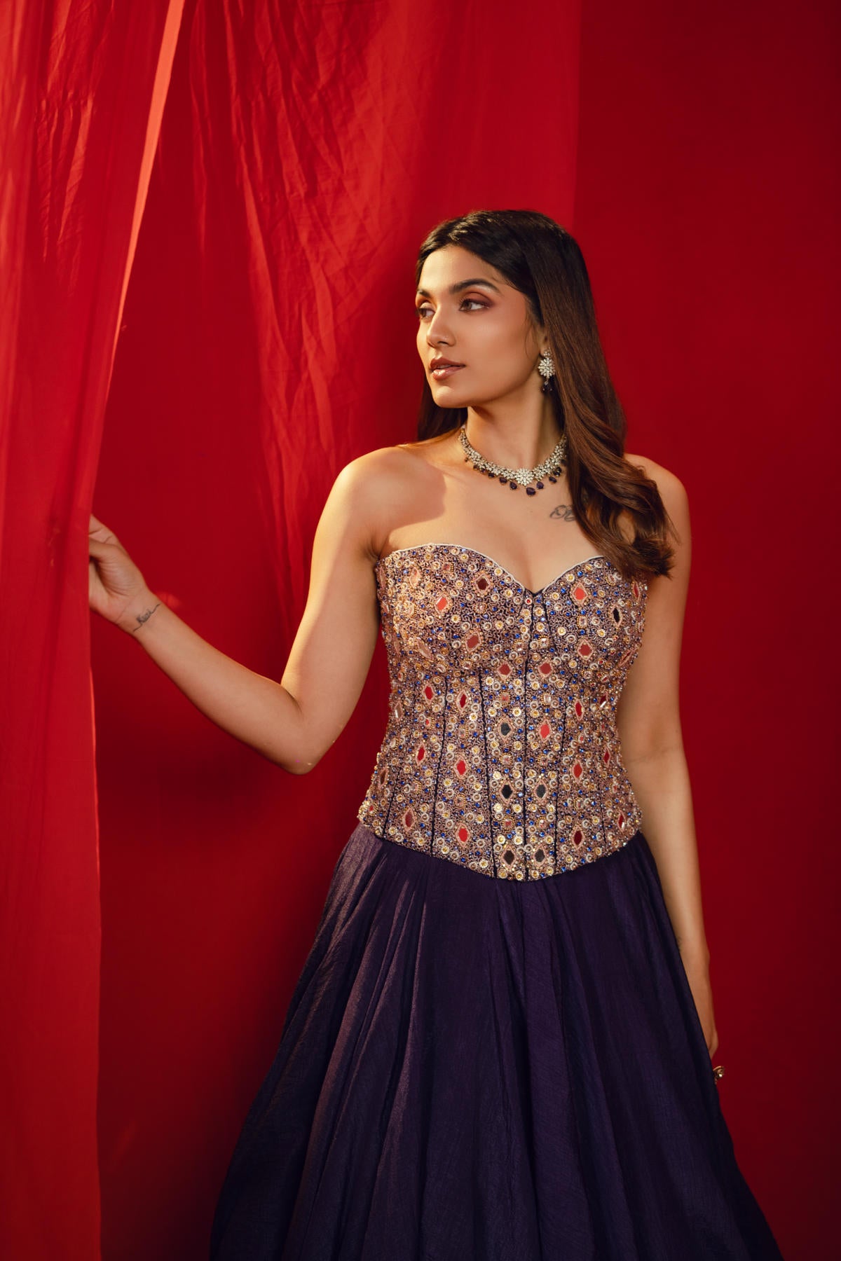 Deep Purple Statement Lehenga Set