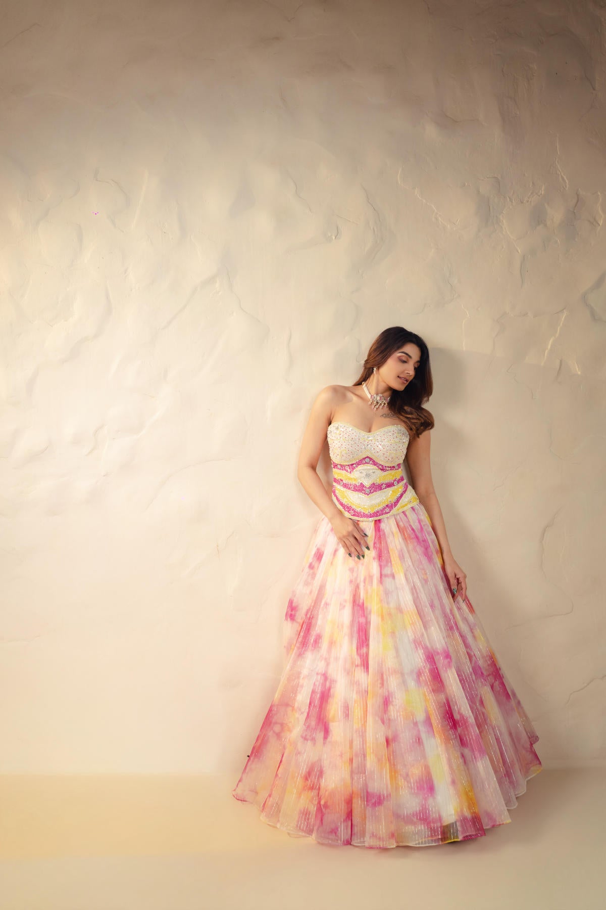 Pastel Shibori Lehenga Set