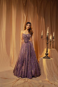 Mauve Tone-on-Tone Lehenga Set