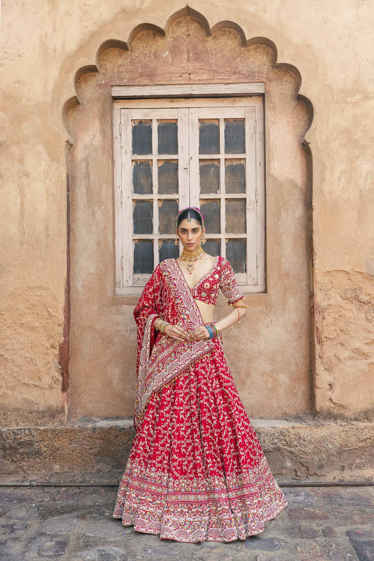Laal Moti Lehenga Set