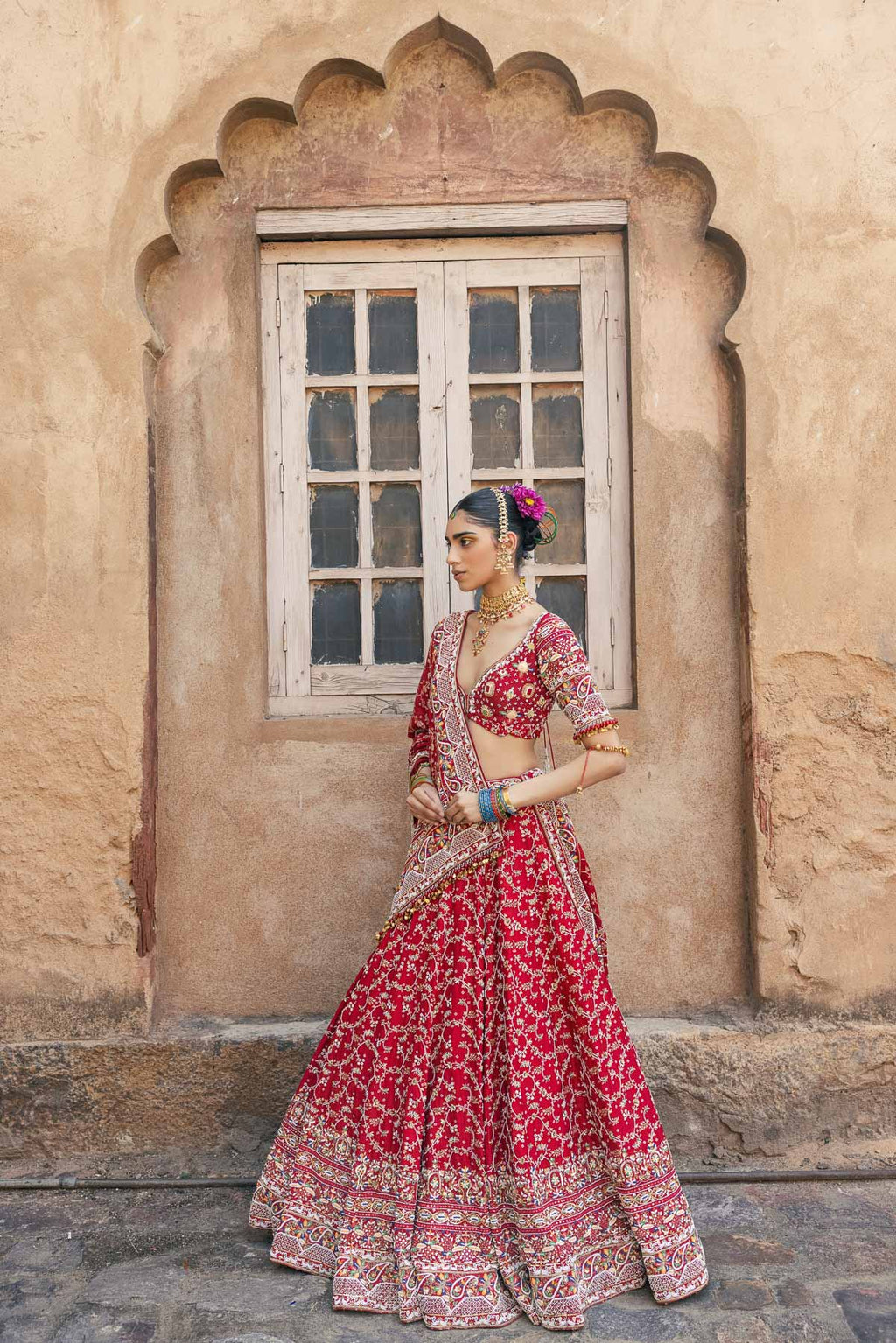Laal Moti Lehenga Set