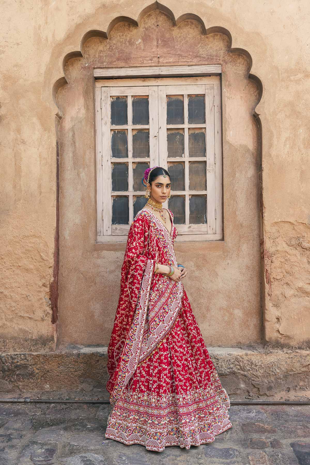 Laal Moti Lehenga Set
