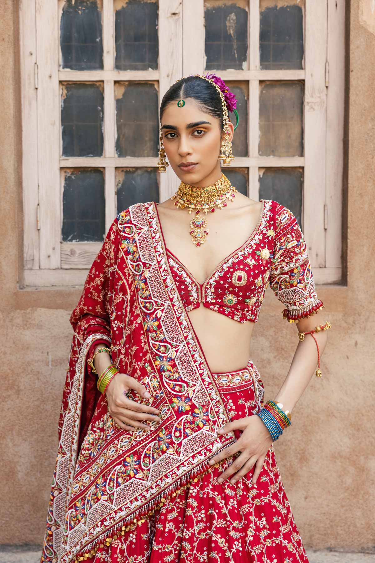 Laal Moti Lehenga Set