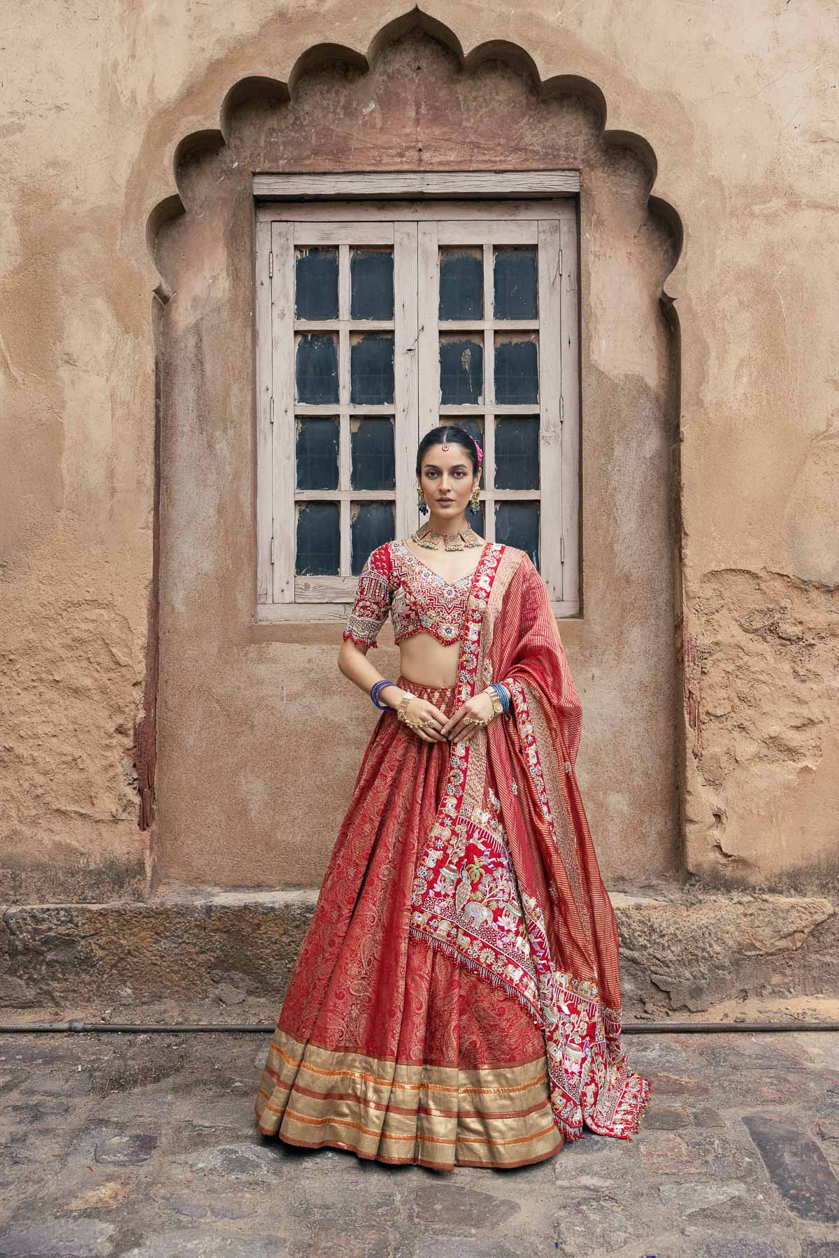 Laal Gota Lehenga Set