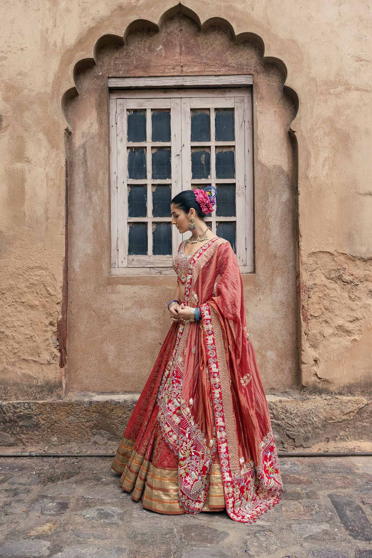 Laal Gota Lehenga Set