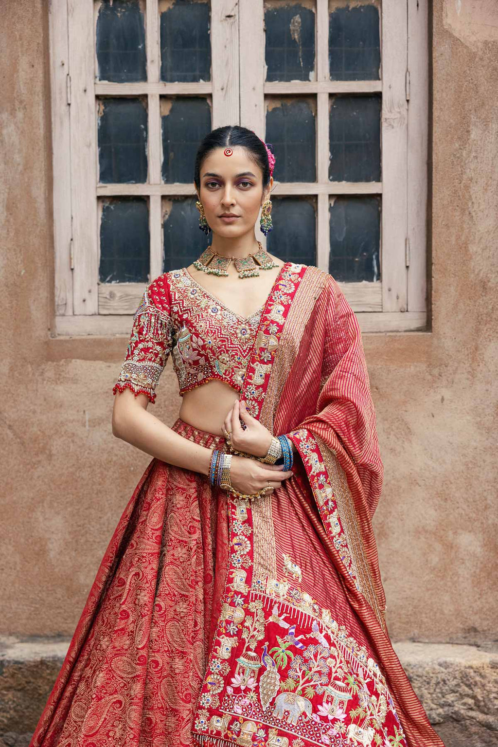 Laal Gota Lehenga Set