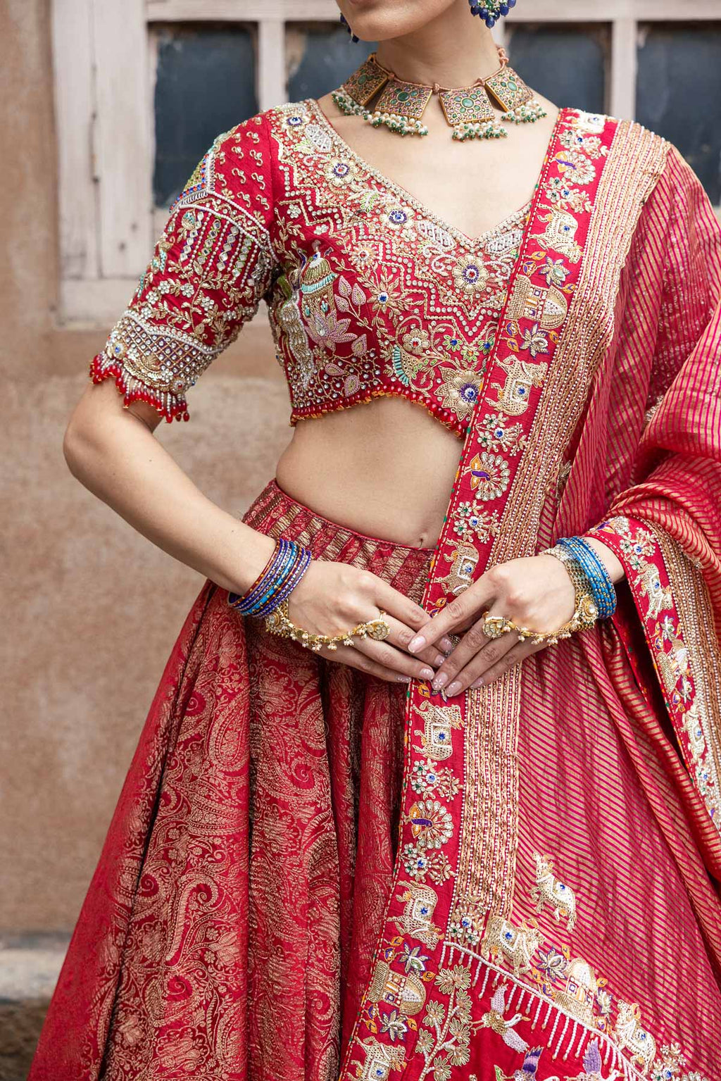 Laal Gota Lehenga Set