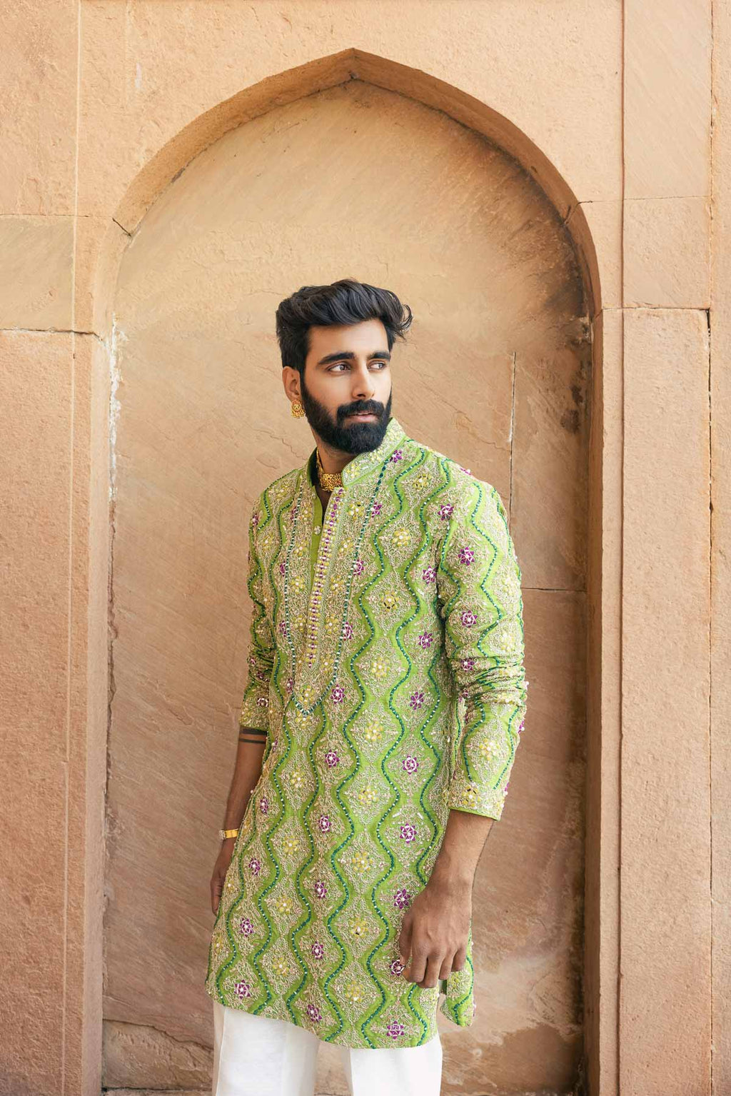 Kesari Pista Kurta Set