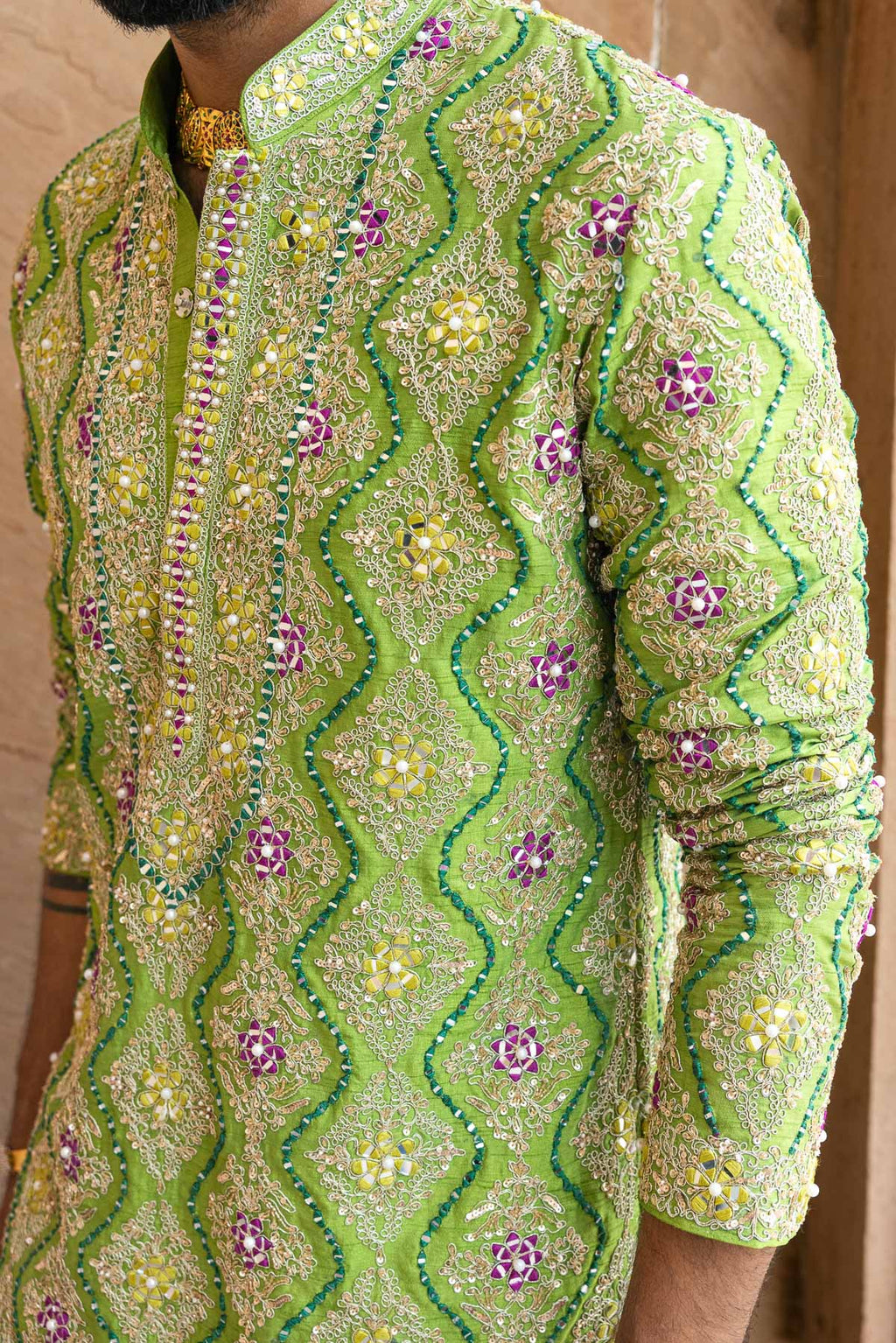 Kesari Pista Kurta Set