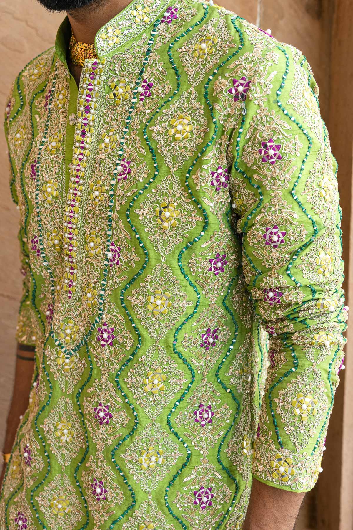 Kesari Pista Kurta Set