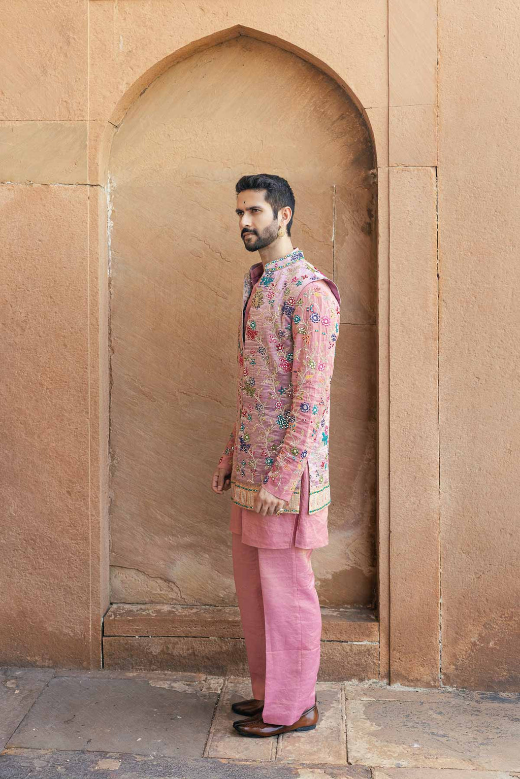Peach Paithani Tissue Koti Set