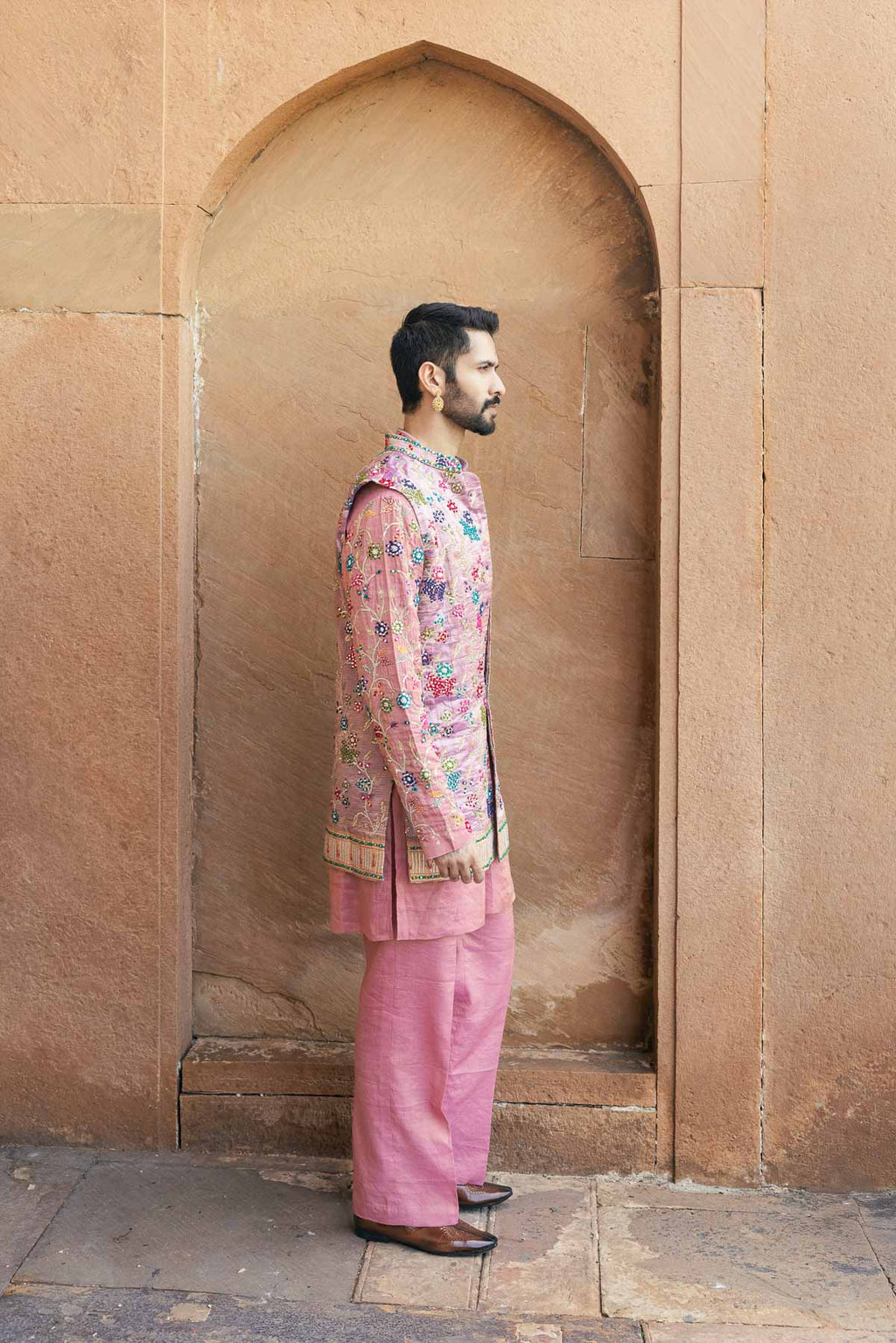 Peach Paithani Tissue Koti Set