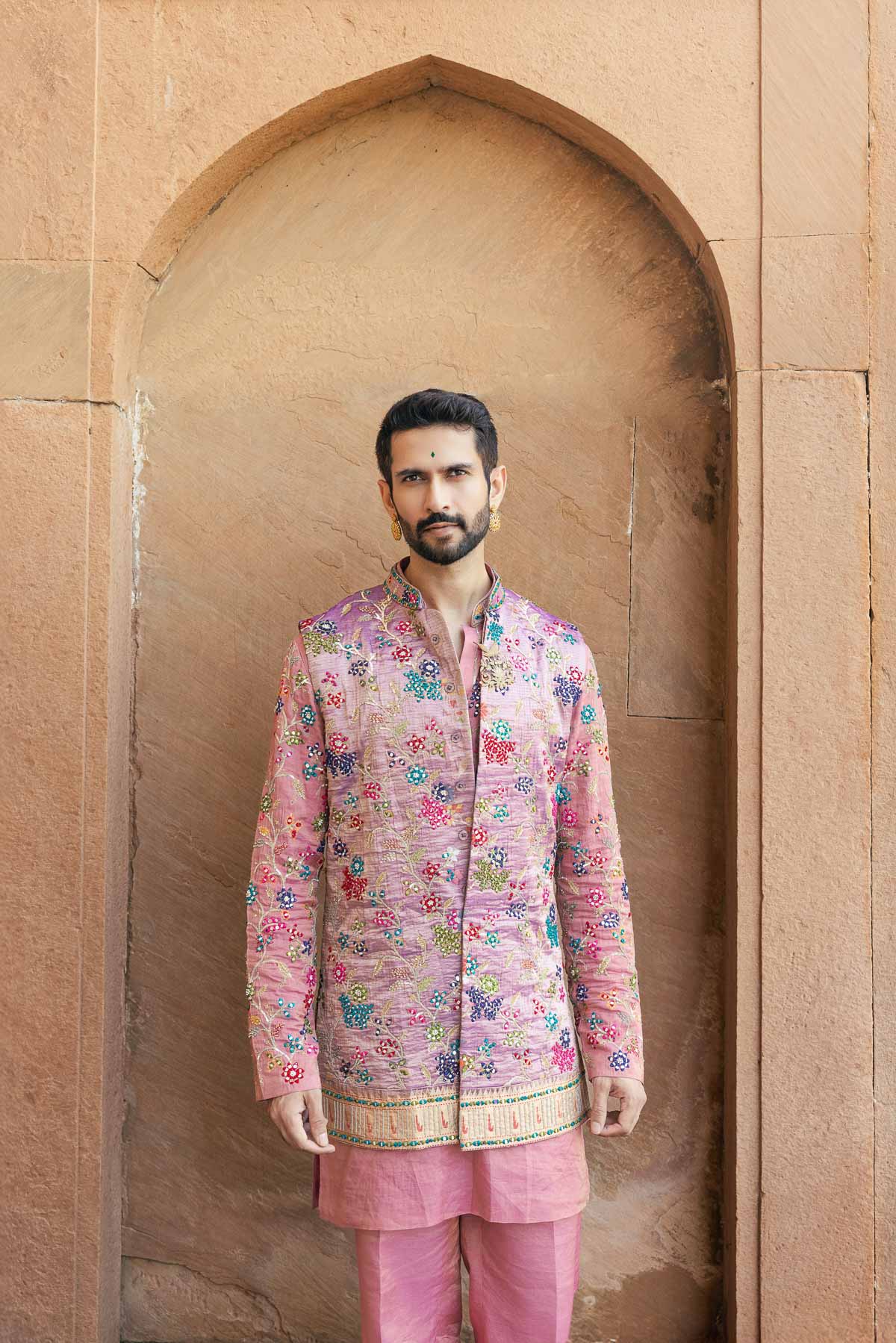 Peach Paithani Tissue Koti Set