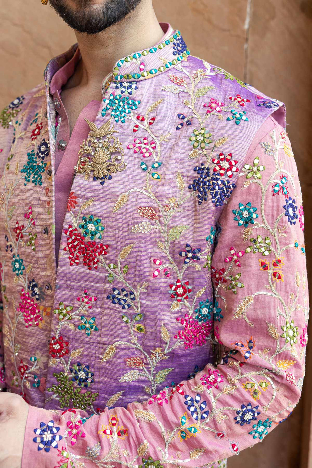 Peach Paithani Tissue Koti Set