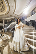 Ivory Dola Silk & Organza Cutdana Embroidered Lehenga Set